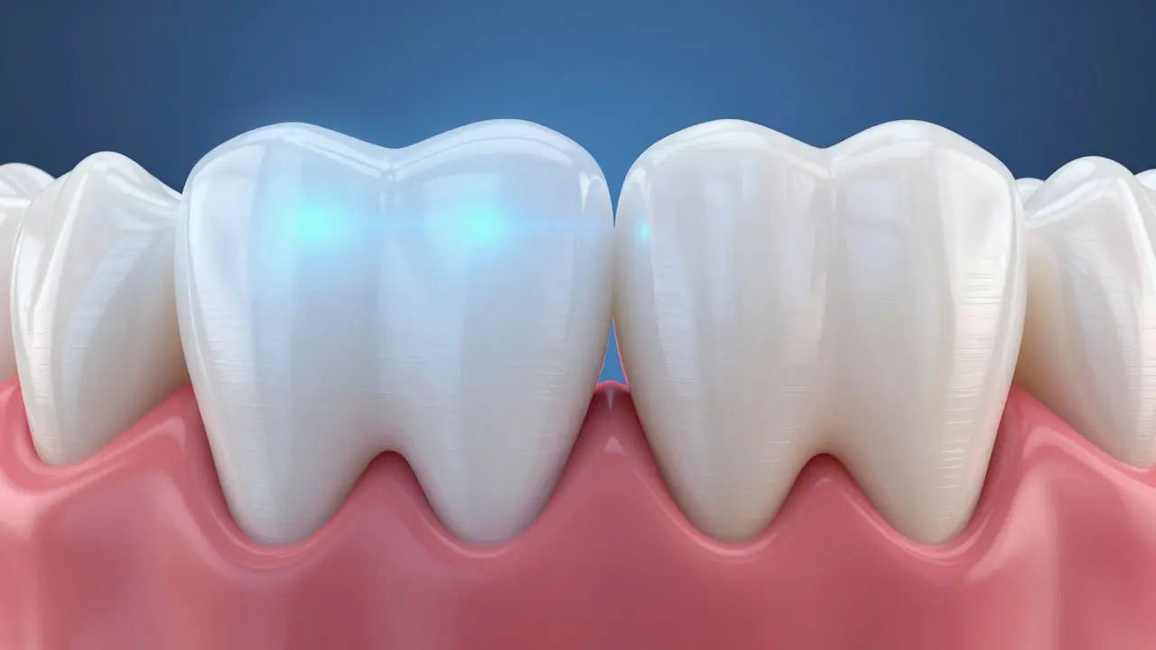 Srovnání procesu bělení a nasazení porcelánových destiček