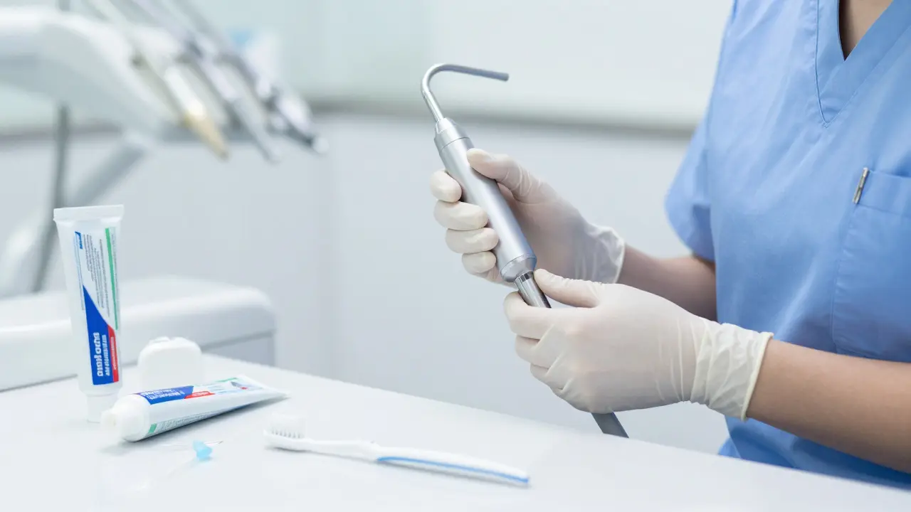 Profesionální odstranění zubního kamene u hygienistky