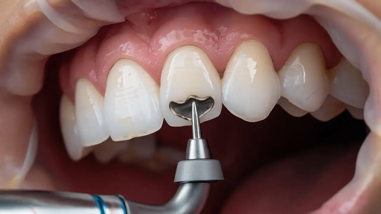 Přesná příprava zubu pro nalepení keramických veneerů